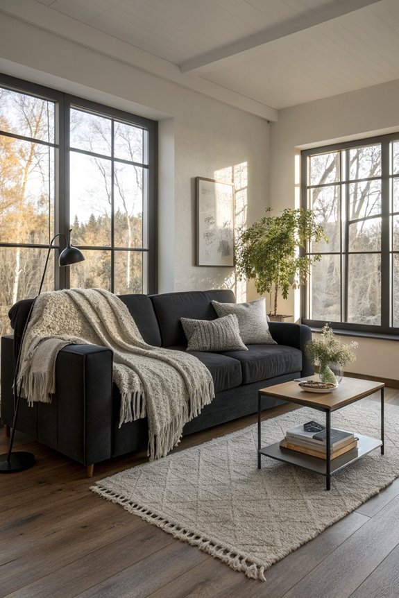 cozy blanket couch retreat