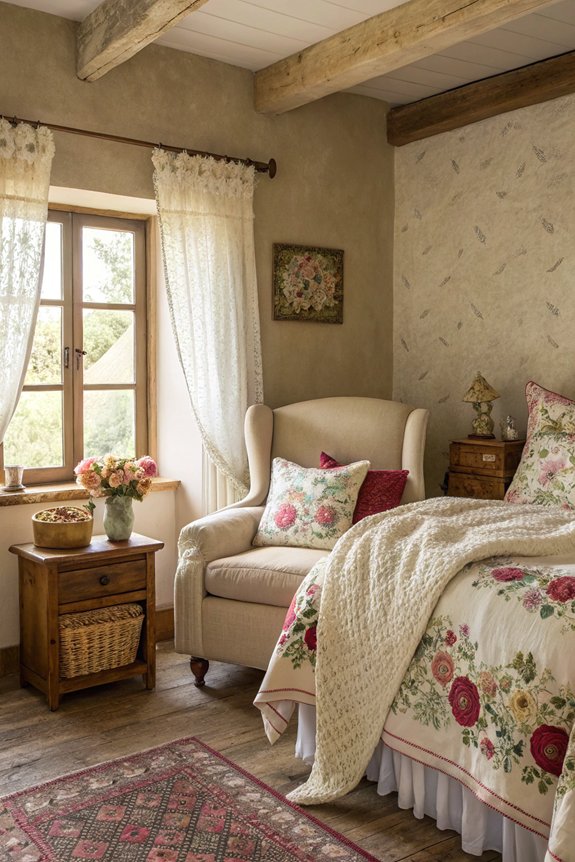 cozy country bedroom seating