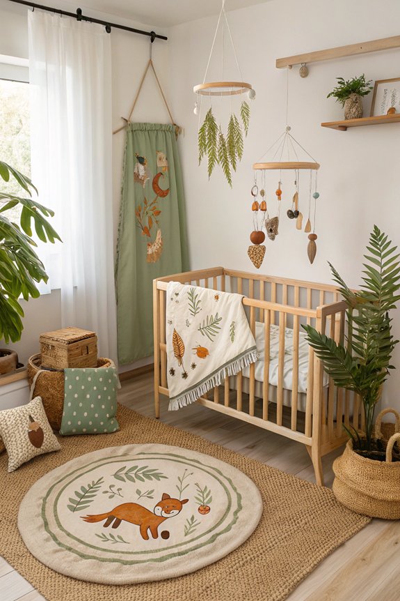 cozy earthy nursery textiles