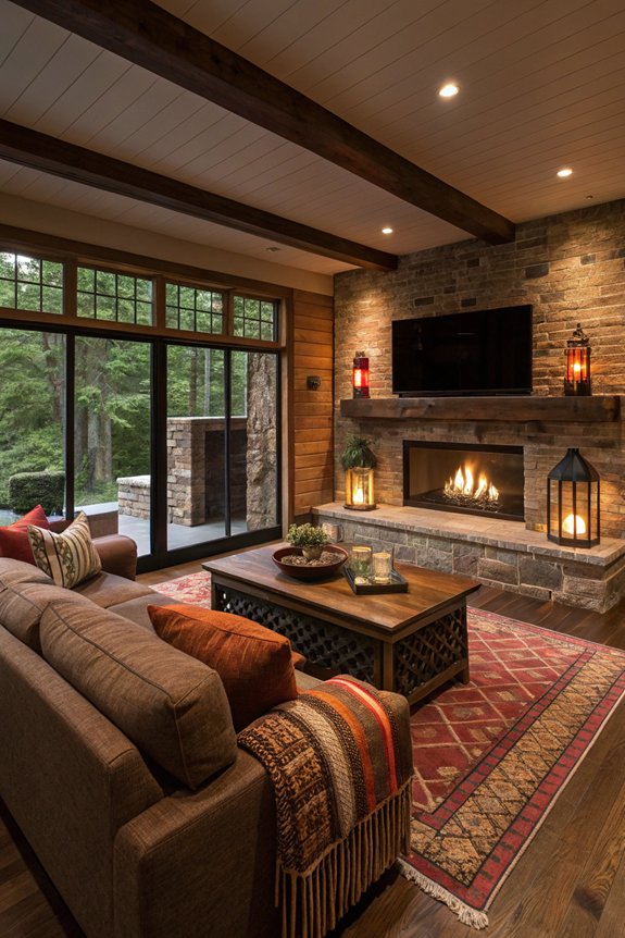 cozy fireplace for gatherings