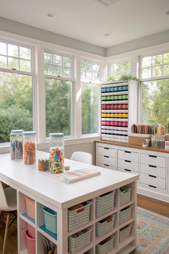 craft table with storage