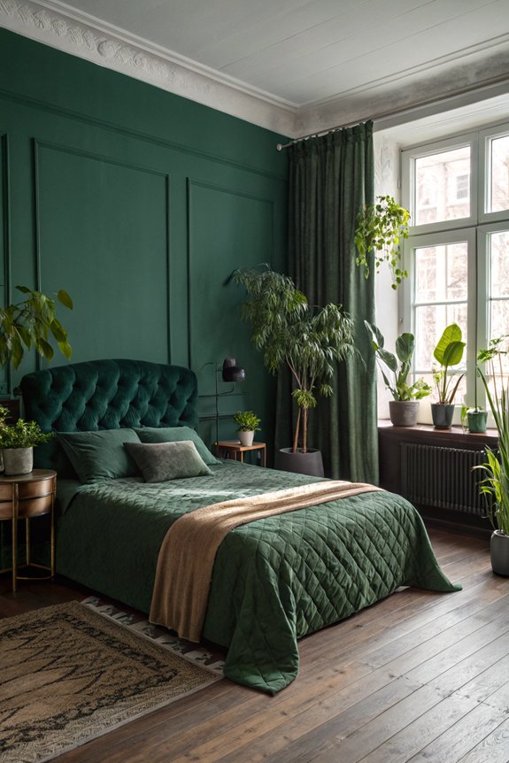 dark green bedroom plants