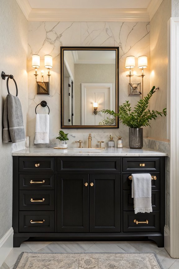 elegant black marble vanity