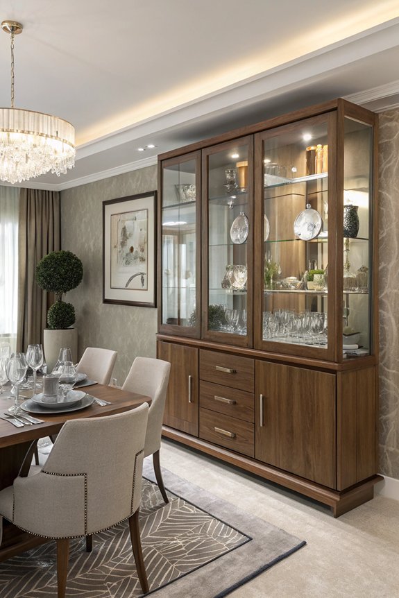 elegant glass buffet display