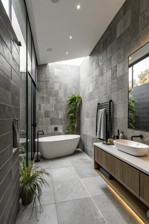 elegant gray shower walls