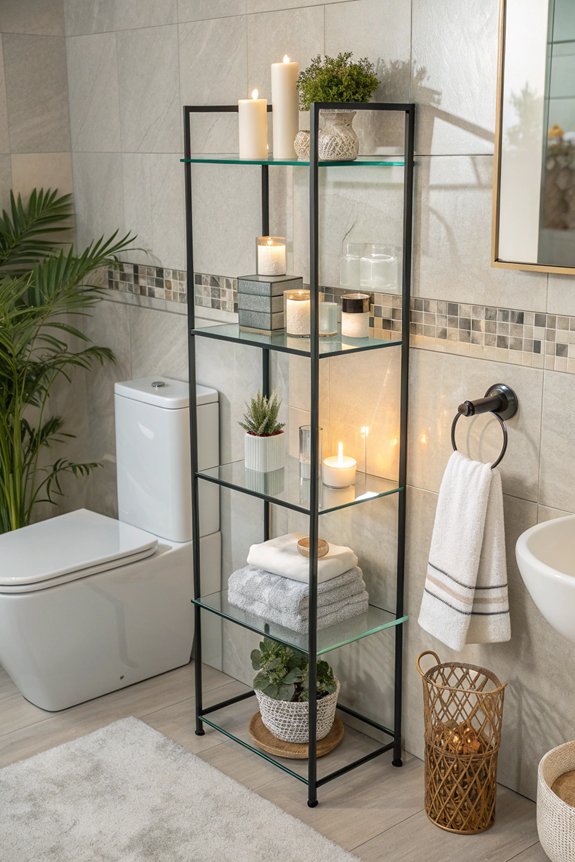 elegant tiered glass shelf