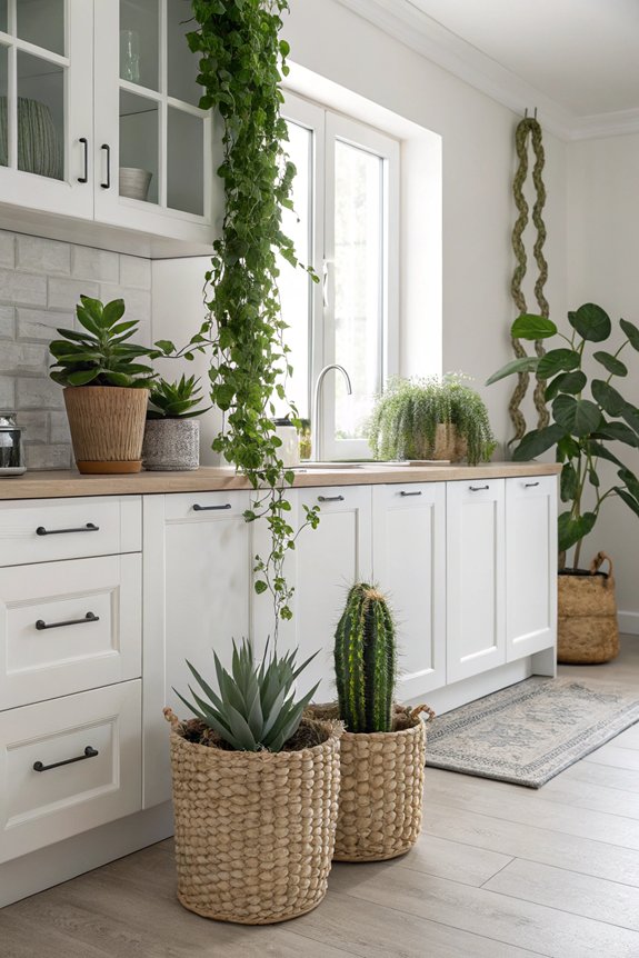 enhance kitchen with plants