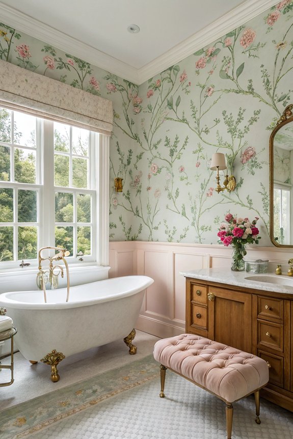 floral bathroom wallpaper designs