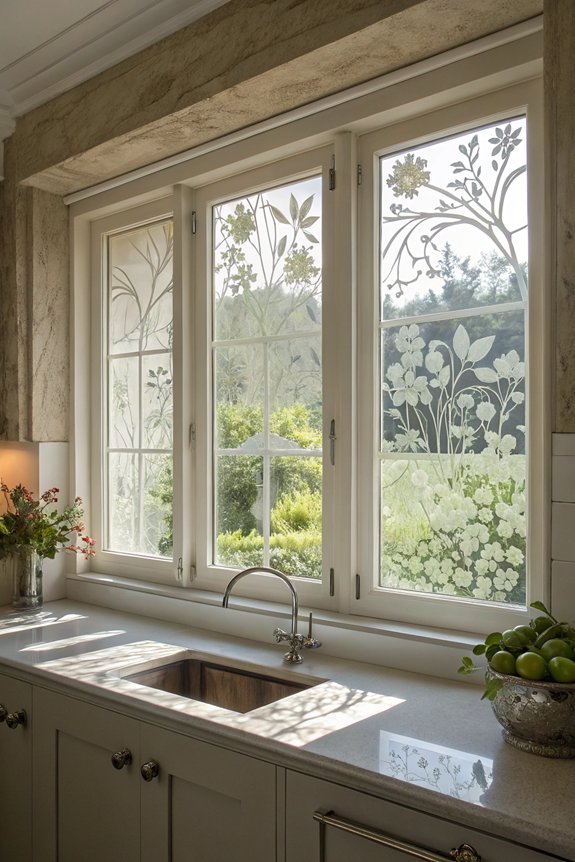 frosted glass kitchen privacy