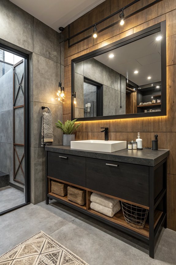 industrial black vanity elegance