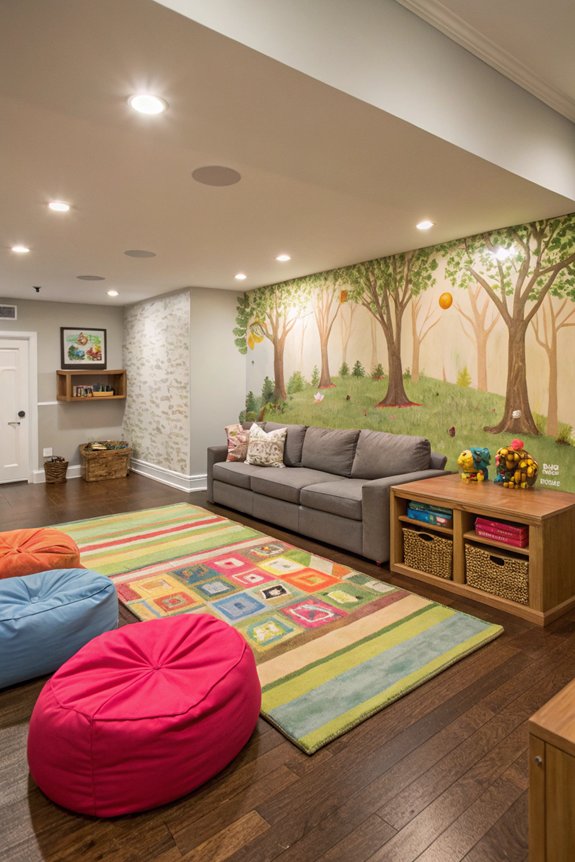 kids basement play area