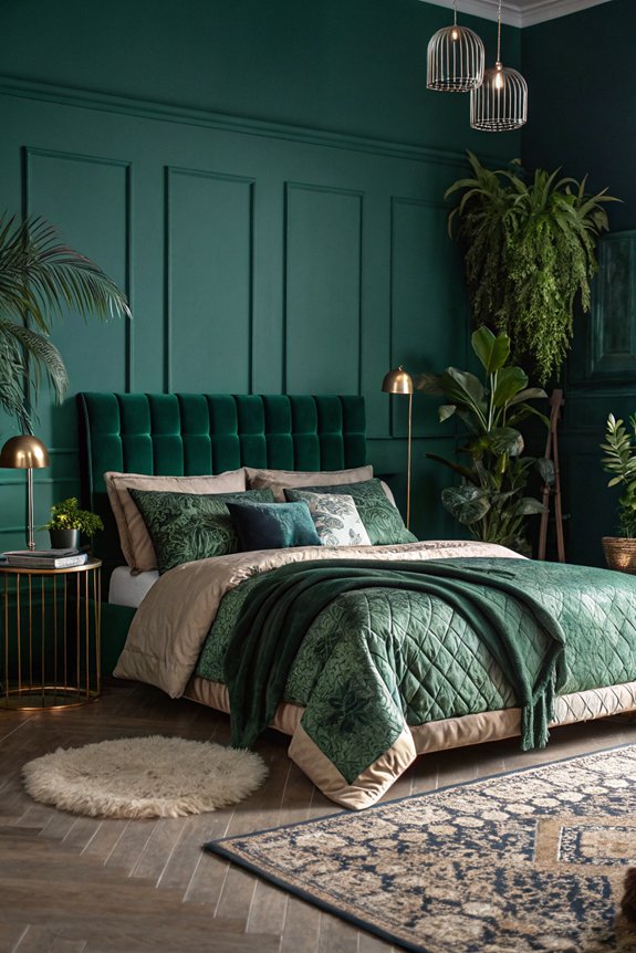 layered dark green textures