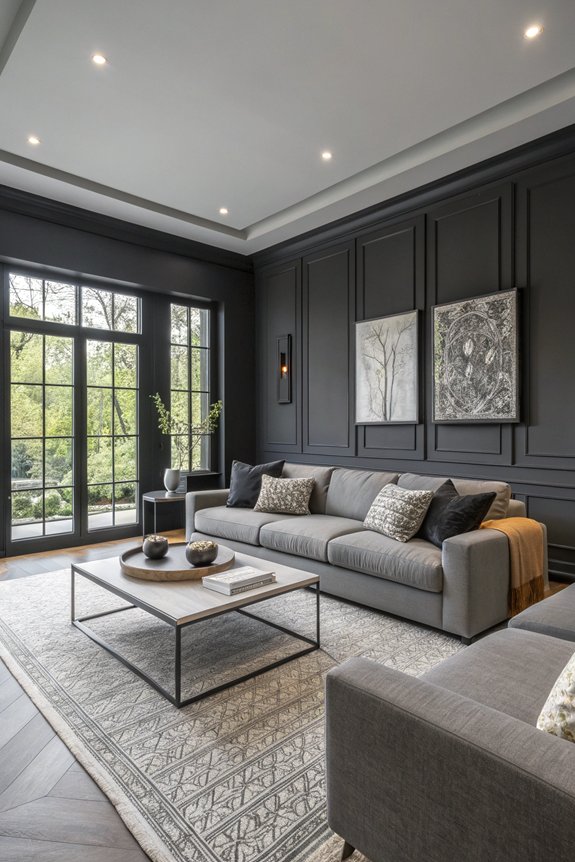 layered gray living room