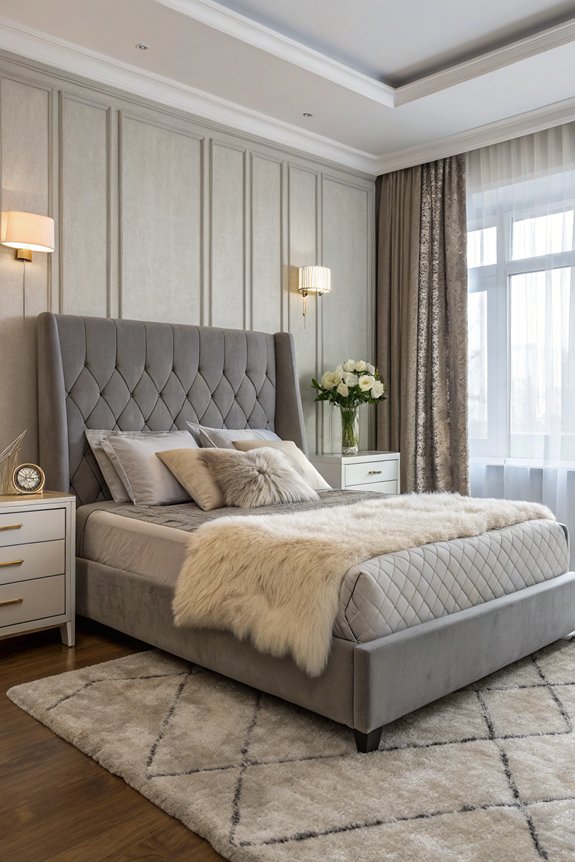 luxurious faux fur headboard