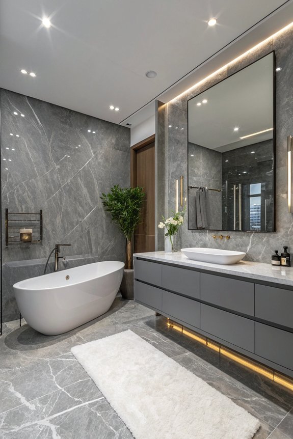 luxurious gray marble accents