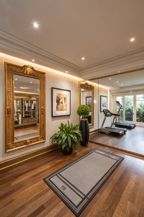 luxurious mirrors enhance workouts