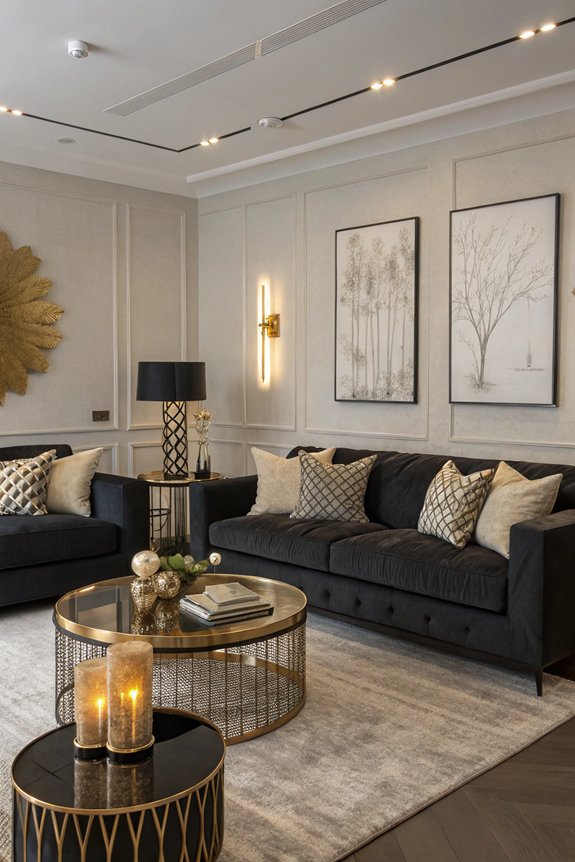 metallic accents enhance elegance