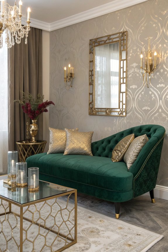 metallic accents enhance glamour