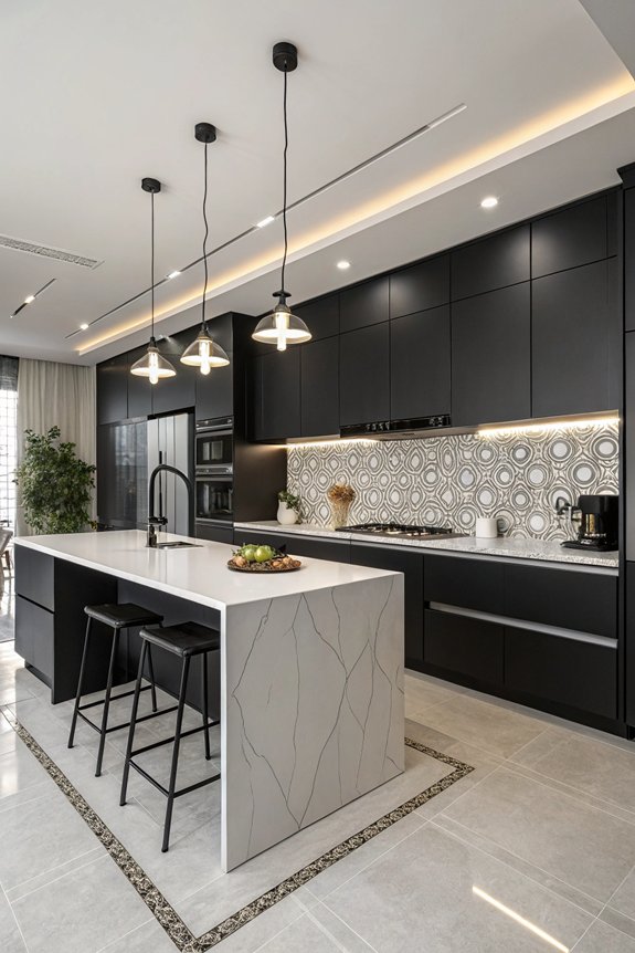 monochrome kitchen design elegance