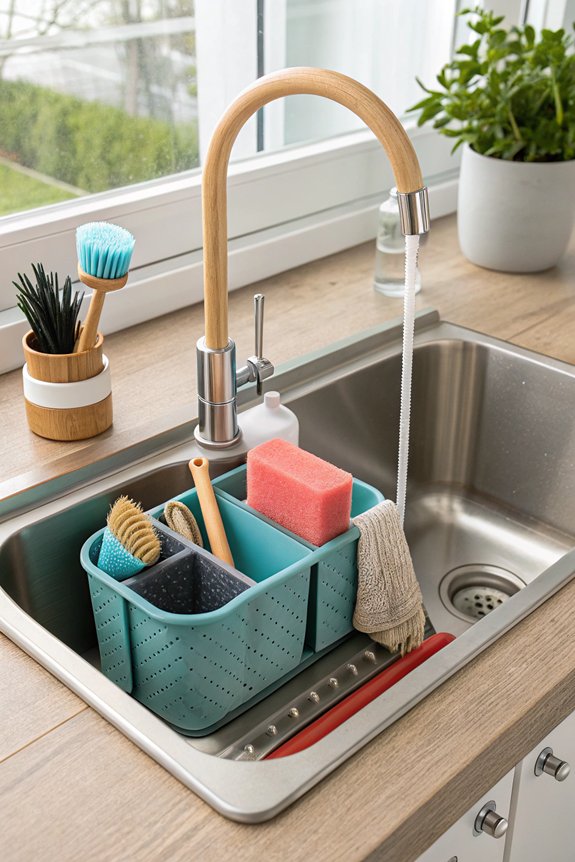 organize sponges with caddy