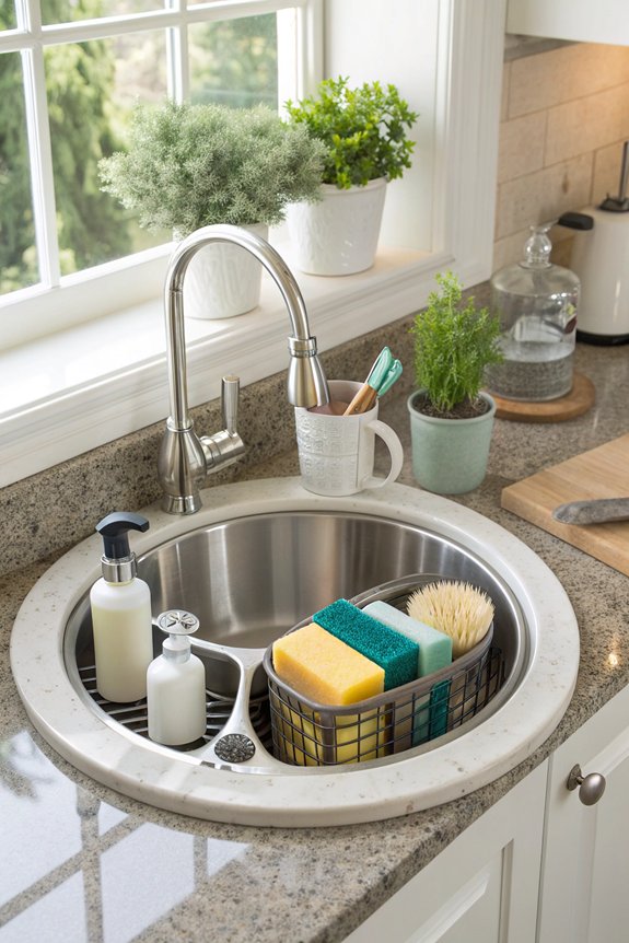 organized kitchen sink solution