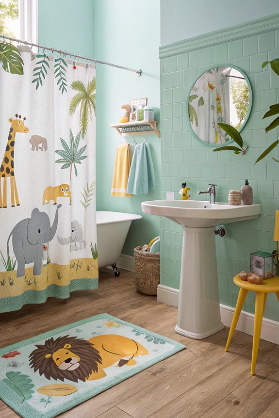 playful animal themed bathroom decor