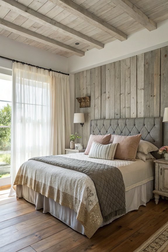 reclaimed wood rustic headboard