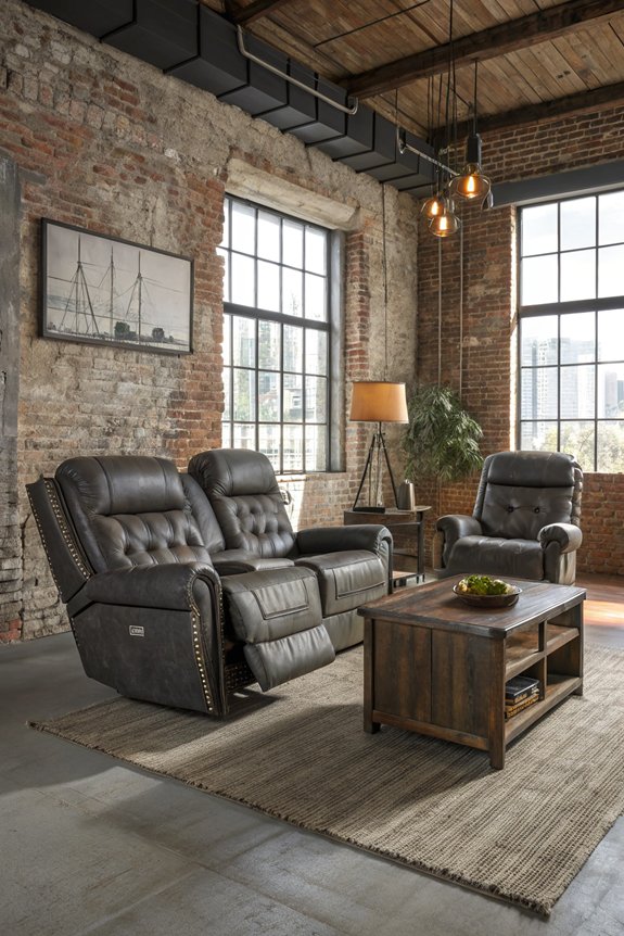 rugged industrial style recliner