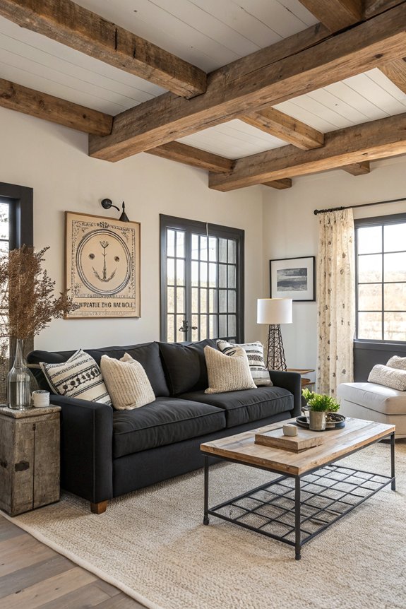 rustic warmth with black finishes