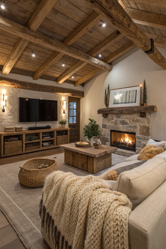 rustic wood beams charm
