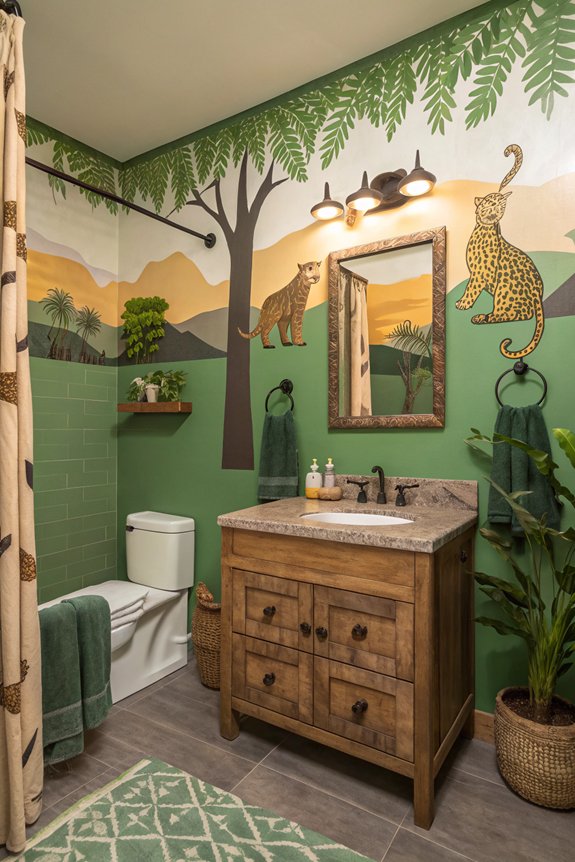 safari themed bathroom decor