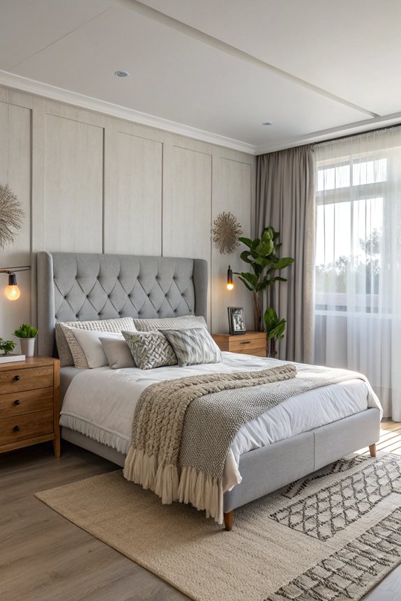 serene scandinavian grey headboard