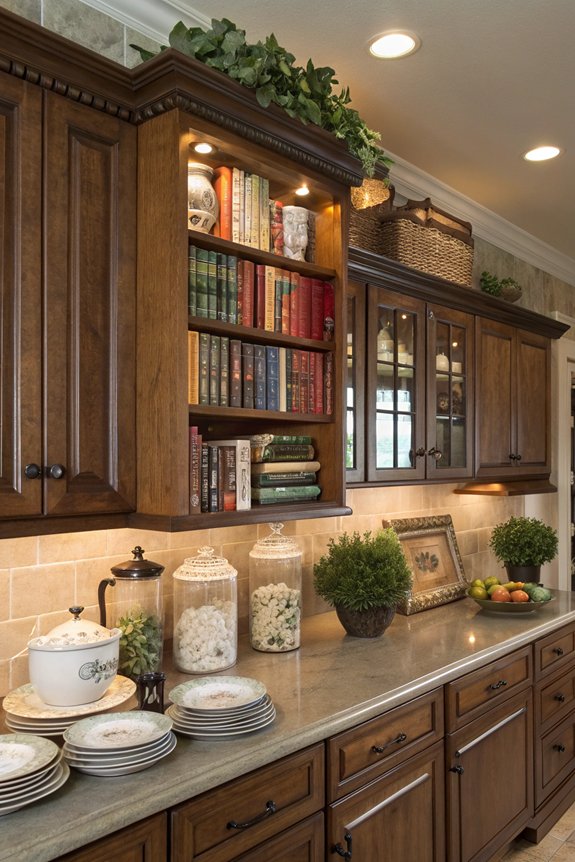 showcase cookbooks creatively displayed