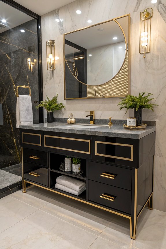 sleek black vanity elegance