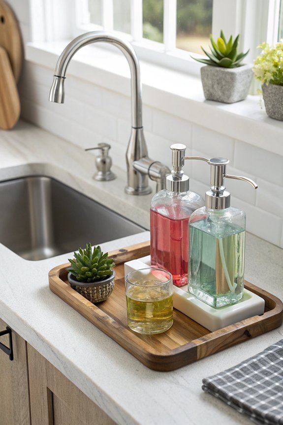 sleek built in soap dispenser