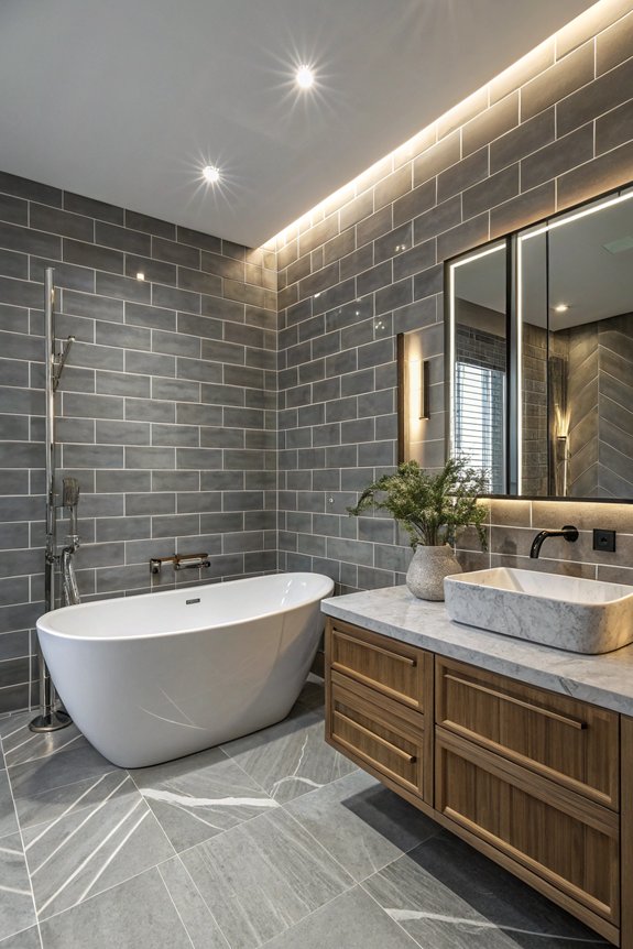 sleek gray tile elegance