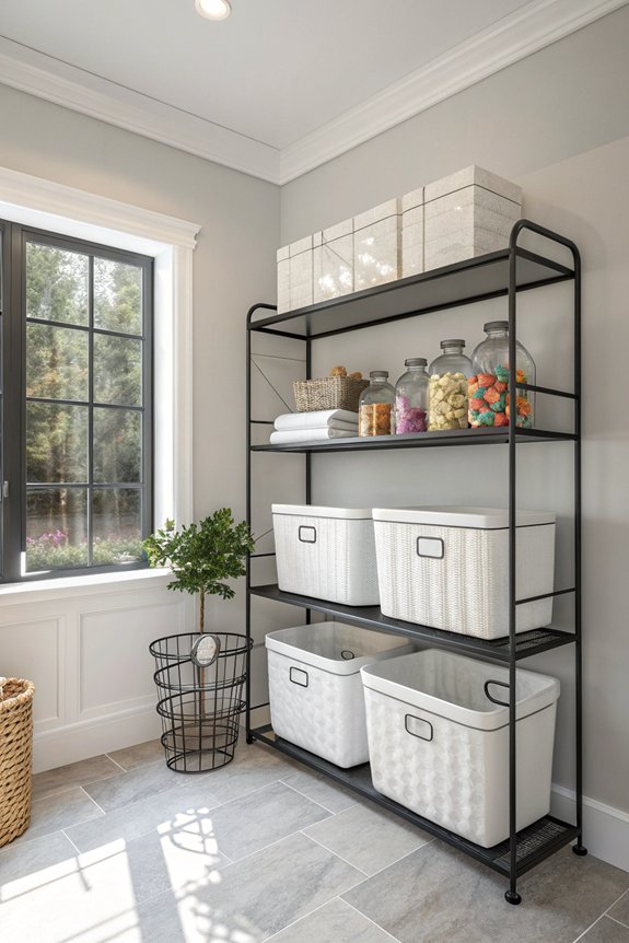 sleek minimalist metal storage