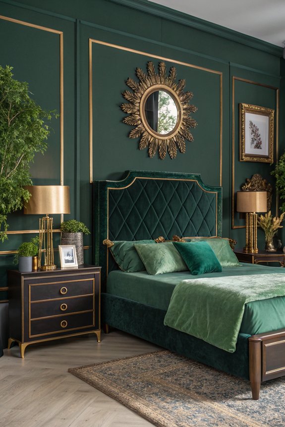 sophisticated green and gold