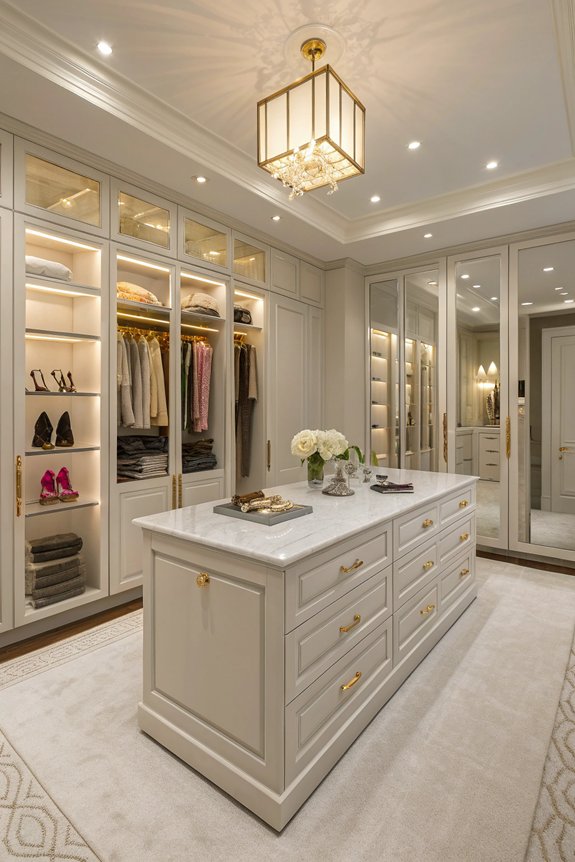 stylish closet island centerpiece