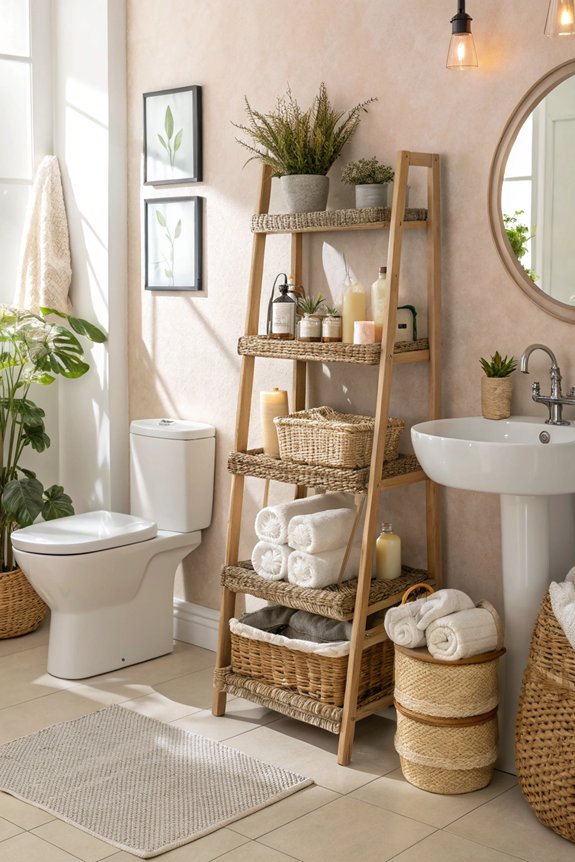 stylish functional bathroom storage