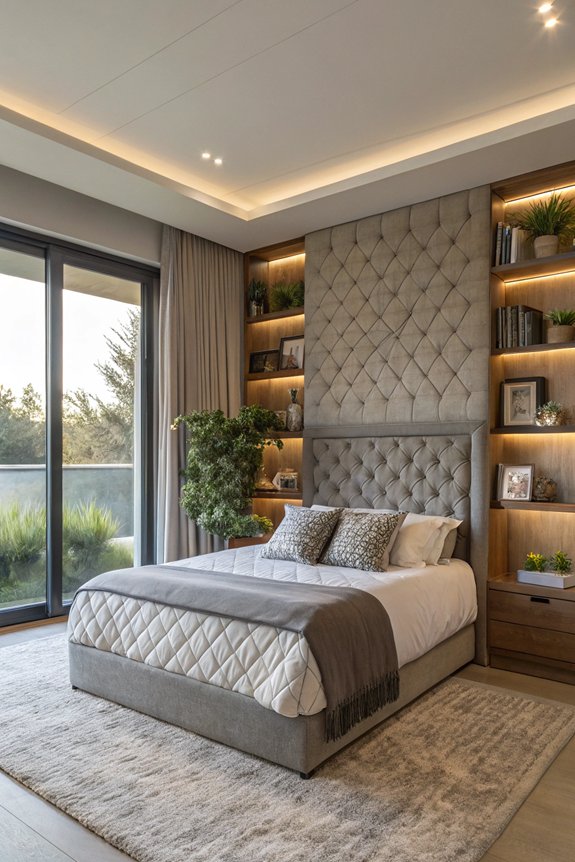 stylish functional grey headboard