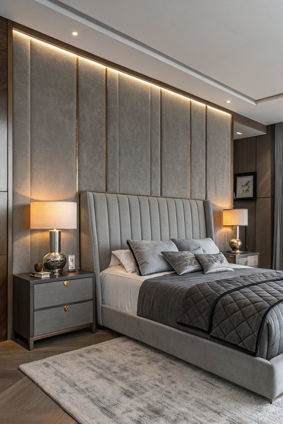 stylish headboard with lighting