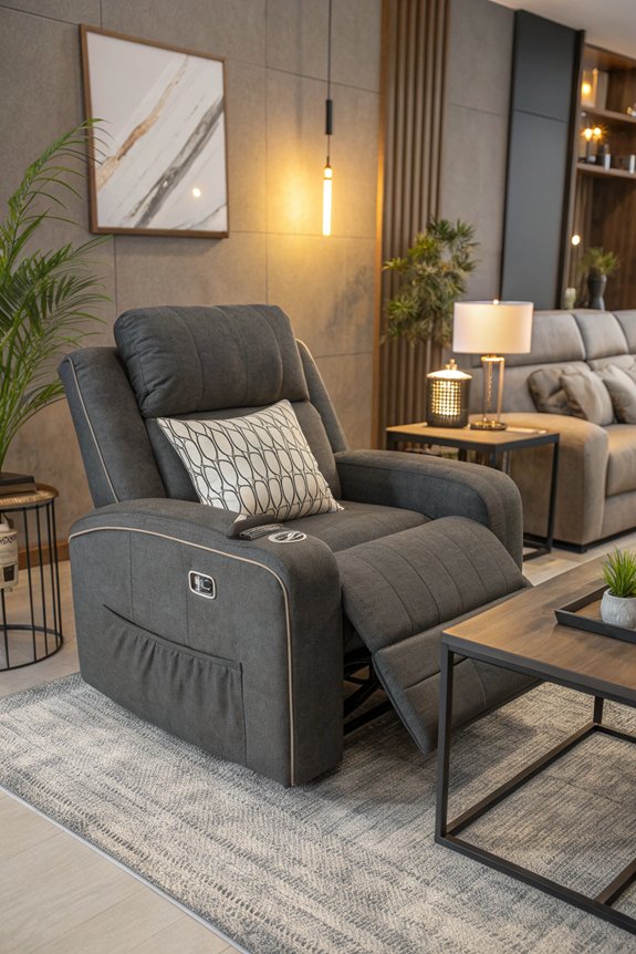 stylish recliner with usb