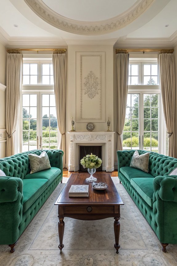 symmetry enhances living room elegance