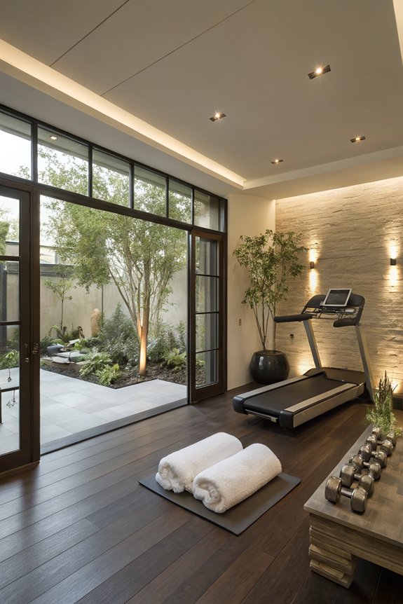 tranquil luxury home gym