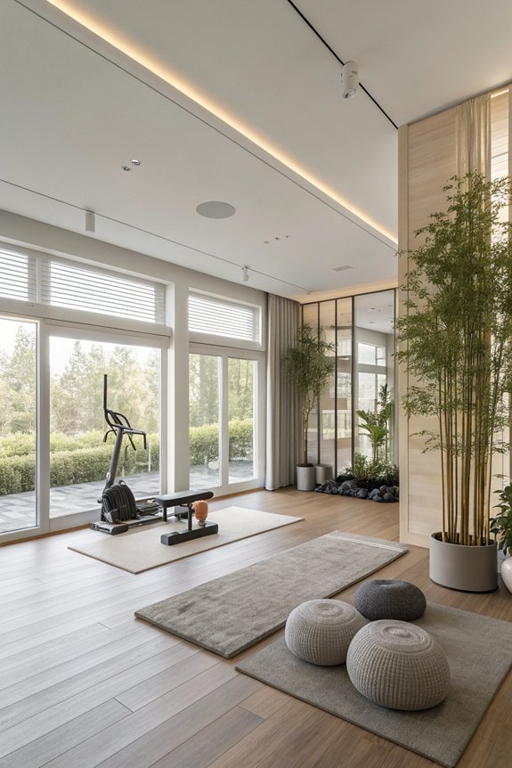 tranquil minimalist home gym