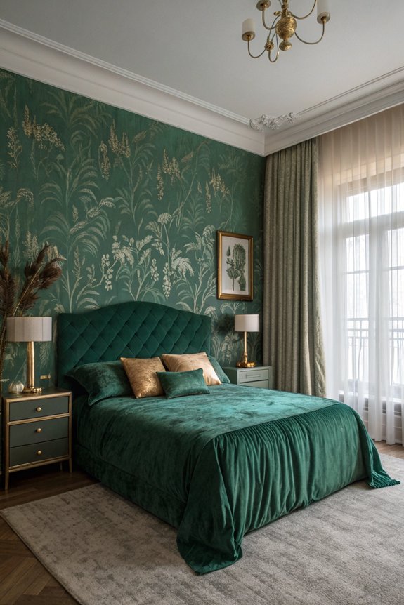 transformative dark green wallpaper