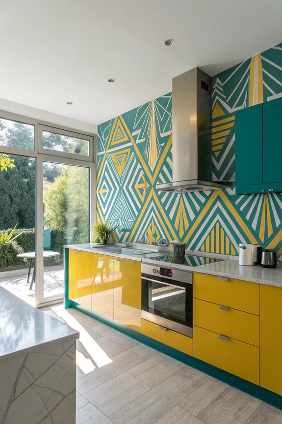 vibrant geometric kitchen designs