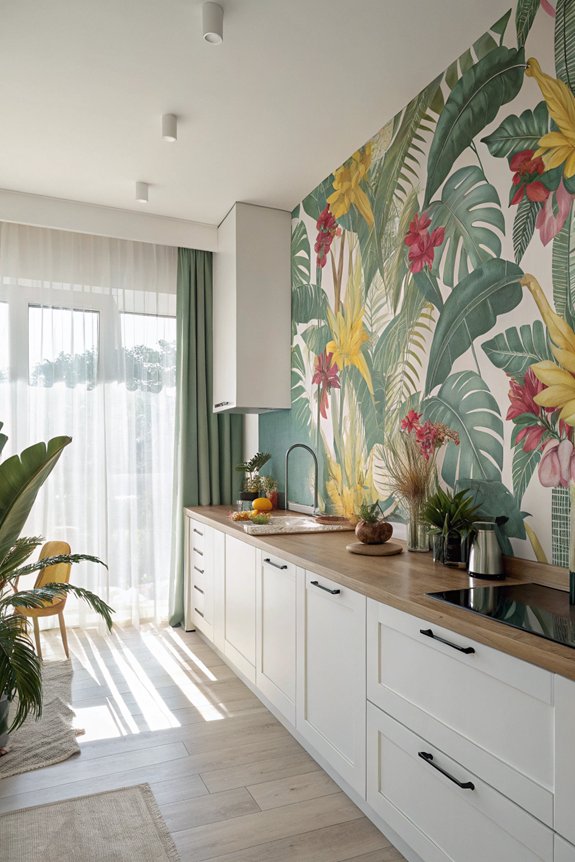 vibrant tropical kitchen decor