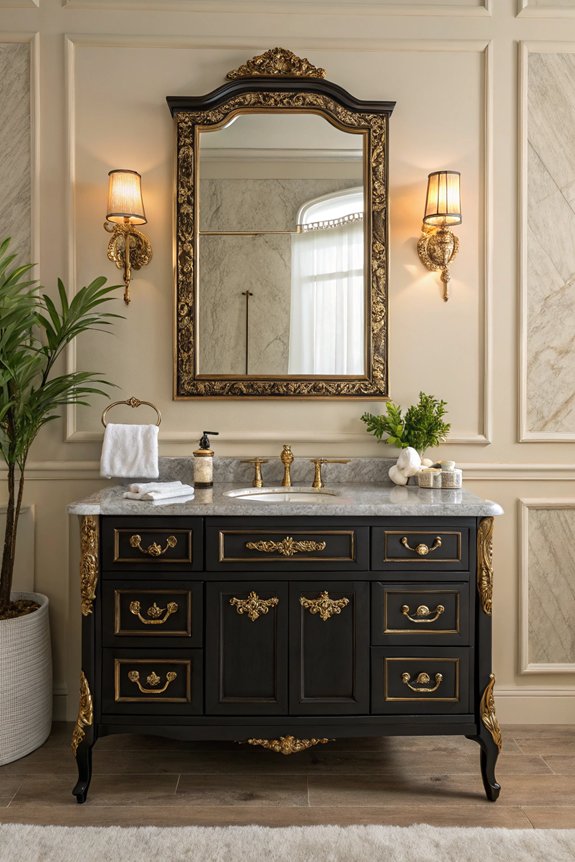 vintage black and gold